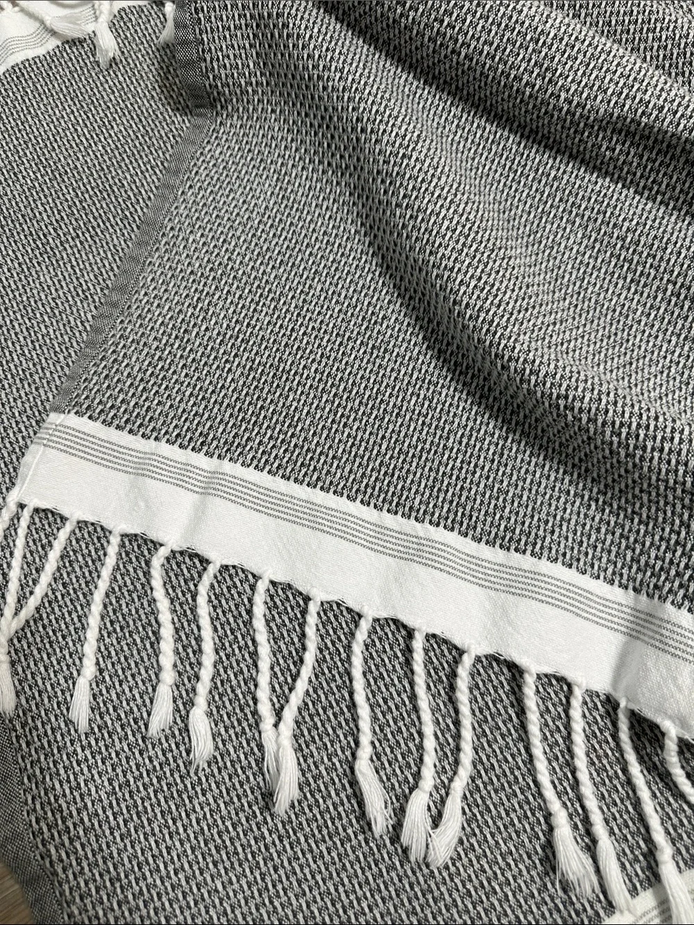 Coyuchi Organic Cotton Mediterranean Towels 4 Pieces Gray-Shadow w/ Deep Pewter